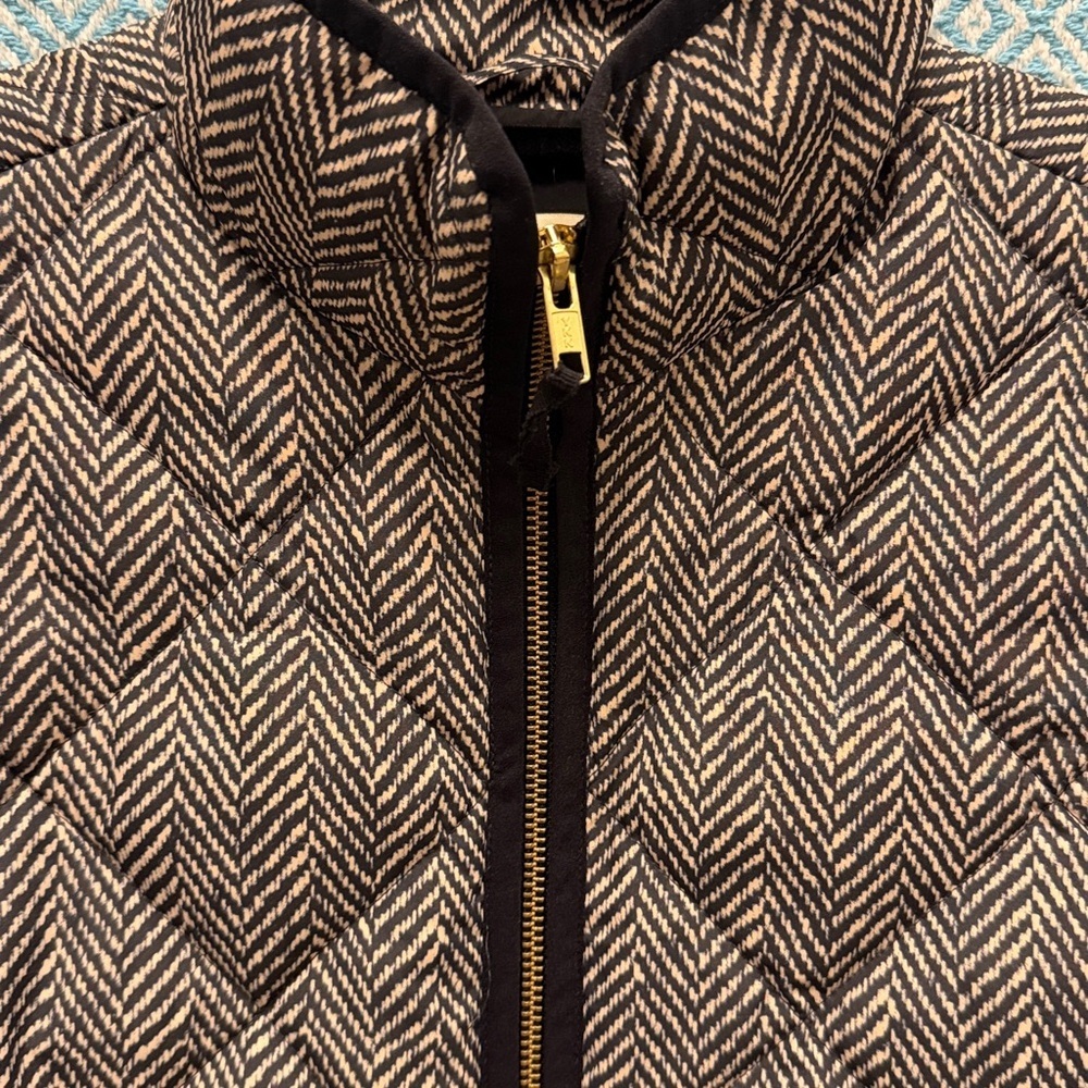 J. Crew Black and Cream Herringbone Patterned Vest - Picture 2 of 6